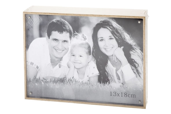 Cube fotokader hout natuur 18,5 x 13,5 x 4 cm