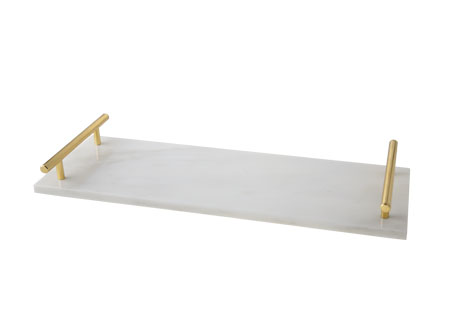 Marmer dienblad met handvatten 40 x 14 cm