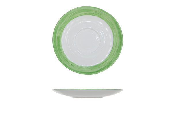 Brush saucer green set of 6