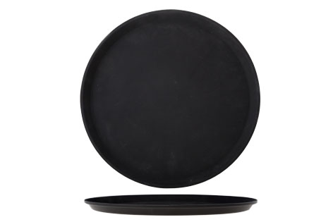 Tablett rund Ø 35 cm, rutschfest schwarz