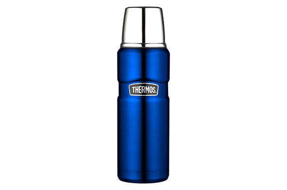 King isoleerfles metallic blauw 470 ml 7,5 x 7,5 x 24,5 cm