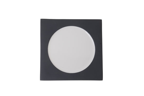 Alu Wit Email onderzetter set van 6 grafiet 10 cm