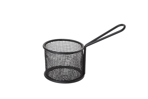 Frietmandje zwart Ø 9,5 x H 7,5 cm