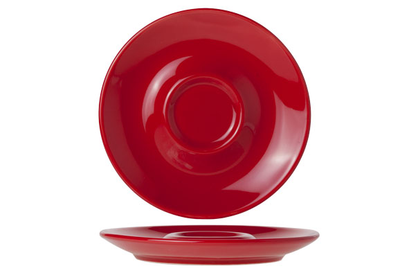 Bola koffie-capp. schotel rood Ø 14 cm, 14,5 x 14,5 x 1 cm
