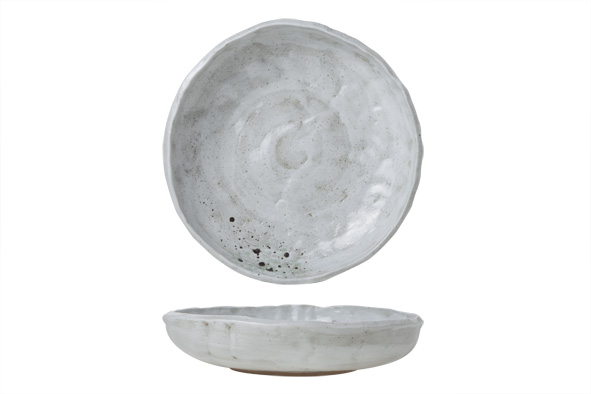 Dolmen deep plate porcelain grey Ø 21.5 x 5 cm
