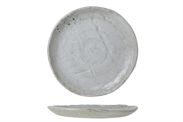 Dolmen flat plate porcelain grey Ø 27 cm