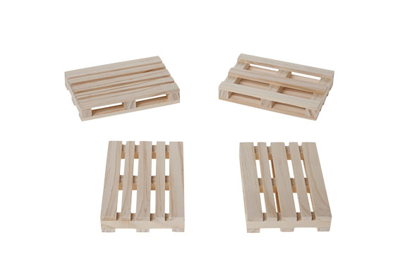 Mini-Palette Holz, 8 x 12 x 2 cm, 4er-Set