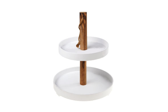 Etagere weiß rund Holz 27,5 x 19 x 14 cm