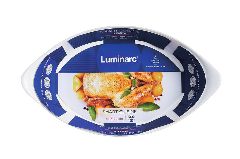 Smart Cuisine ovale schotel 38 x 22 cm wit