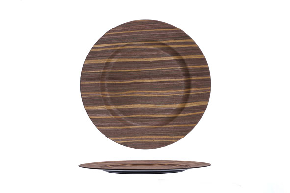 Teller Woodlook braun rund, Ø 33 cm