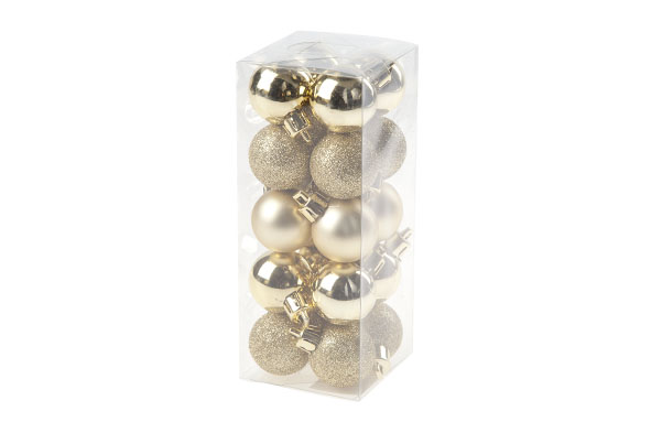Kerstballen set van 20 goud Ø 3 cm