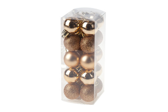 Kerstballen set van 20 koper Ø 3 cm