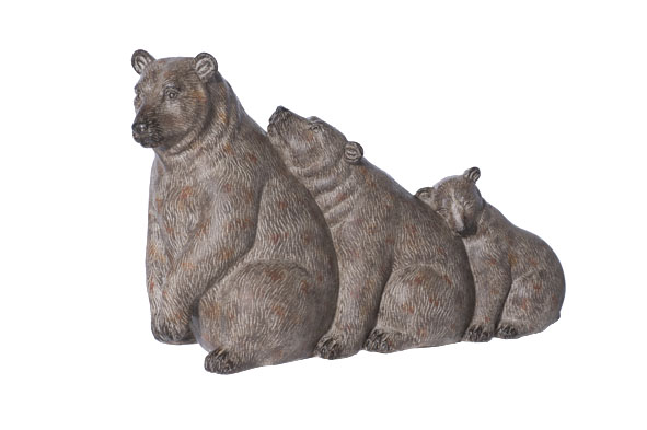 Beerfamilie bruin polyresin 32 x 12,5 x 20 cm