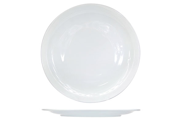 Nordika wit plat bord set van 6 porselein Ø 26 cm