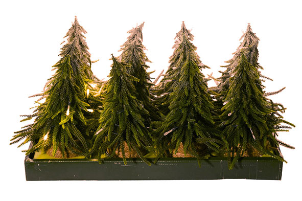 Weihnachtsbaum 12er-Set, Kunststoff, grün, 20 x 20 x 28,8 cm