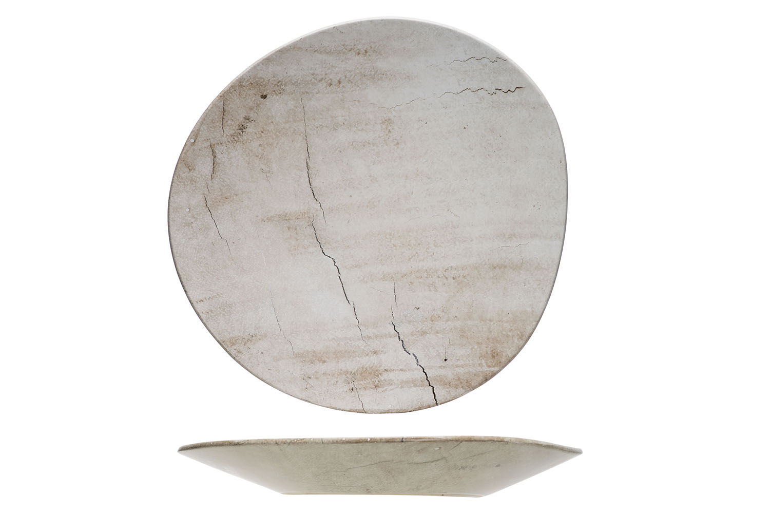 Lithos golf bord 34 x 33,5 cm steengoed beige