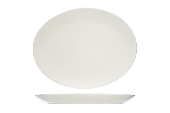 Buffet bord ovaal porselein ivoor Ø 30,5 cm