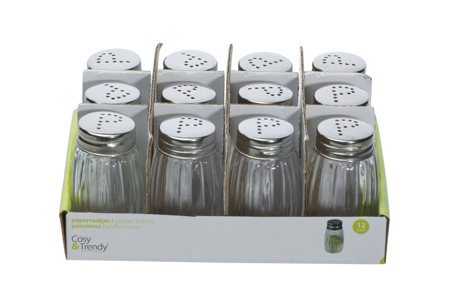 12er-Set Pfefferstreuer aus Glas
