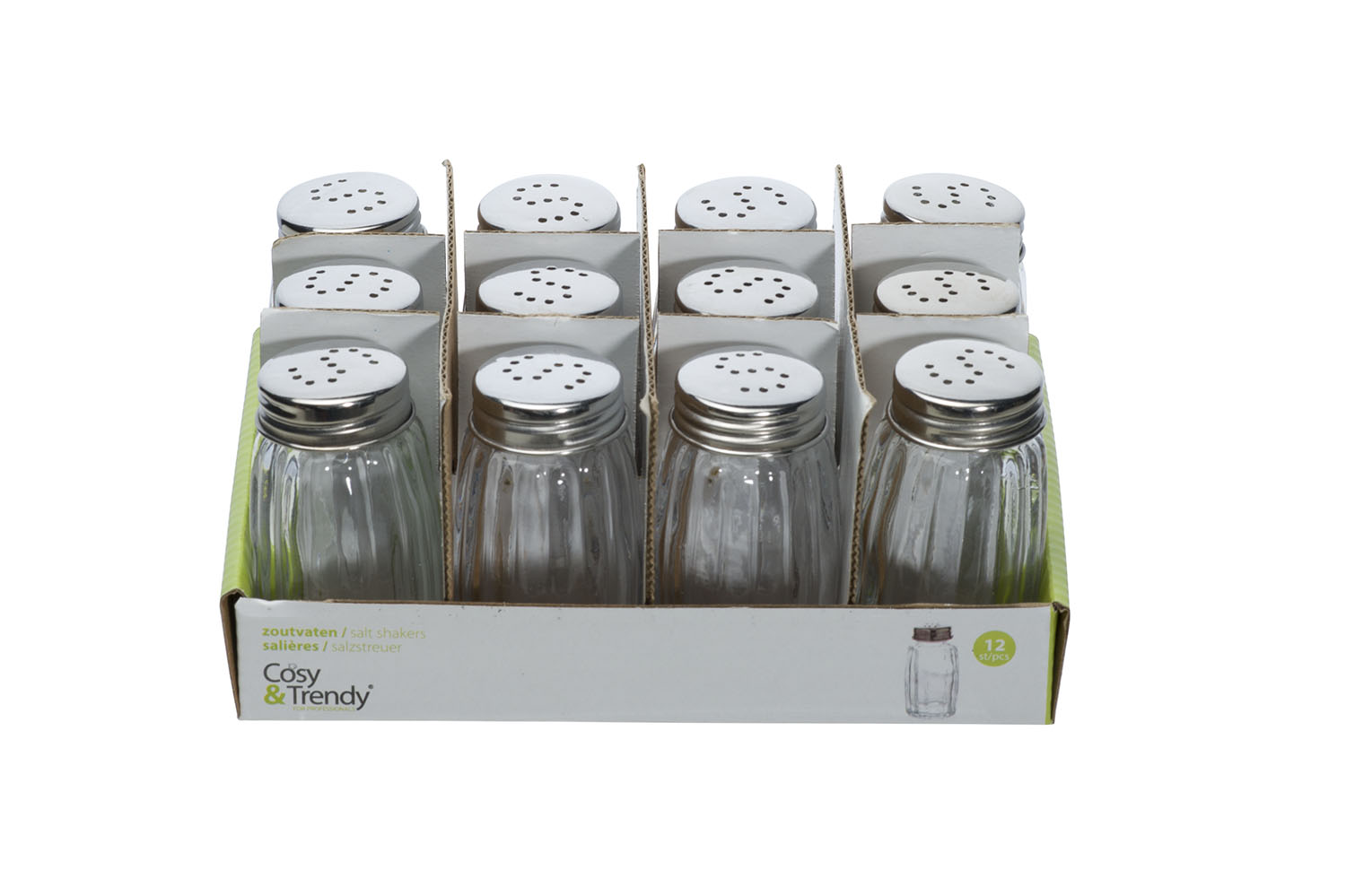 12er-Set Salzstreuer aus Glas