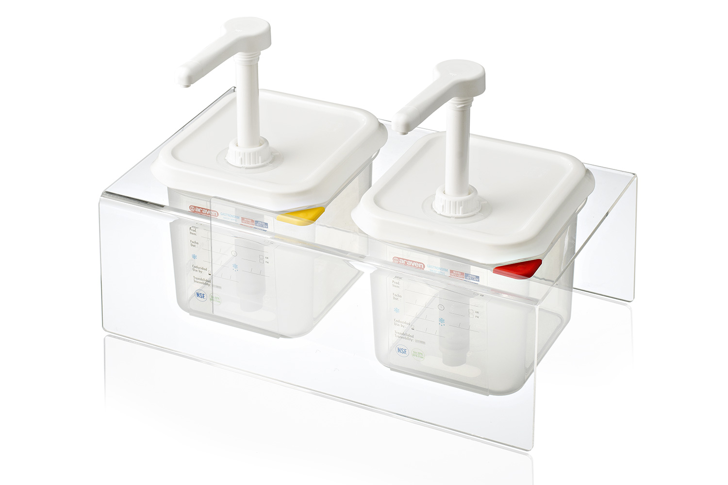 Araven S2 GN 1/6 bewaardoos 17 x 16 x 19 cm, set van 2, polypropyleen
