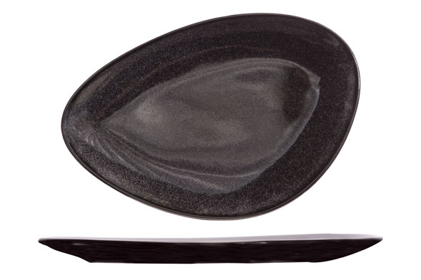 Black Granite driehoekig bord 21 x 14 cm, zwart