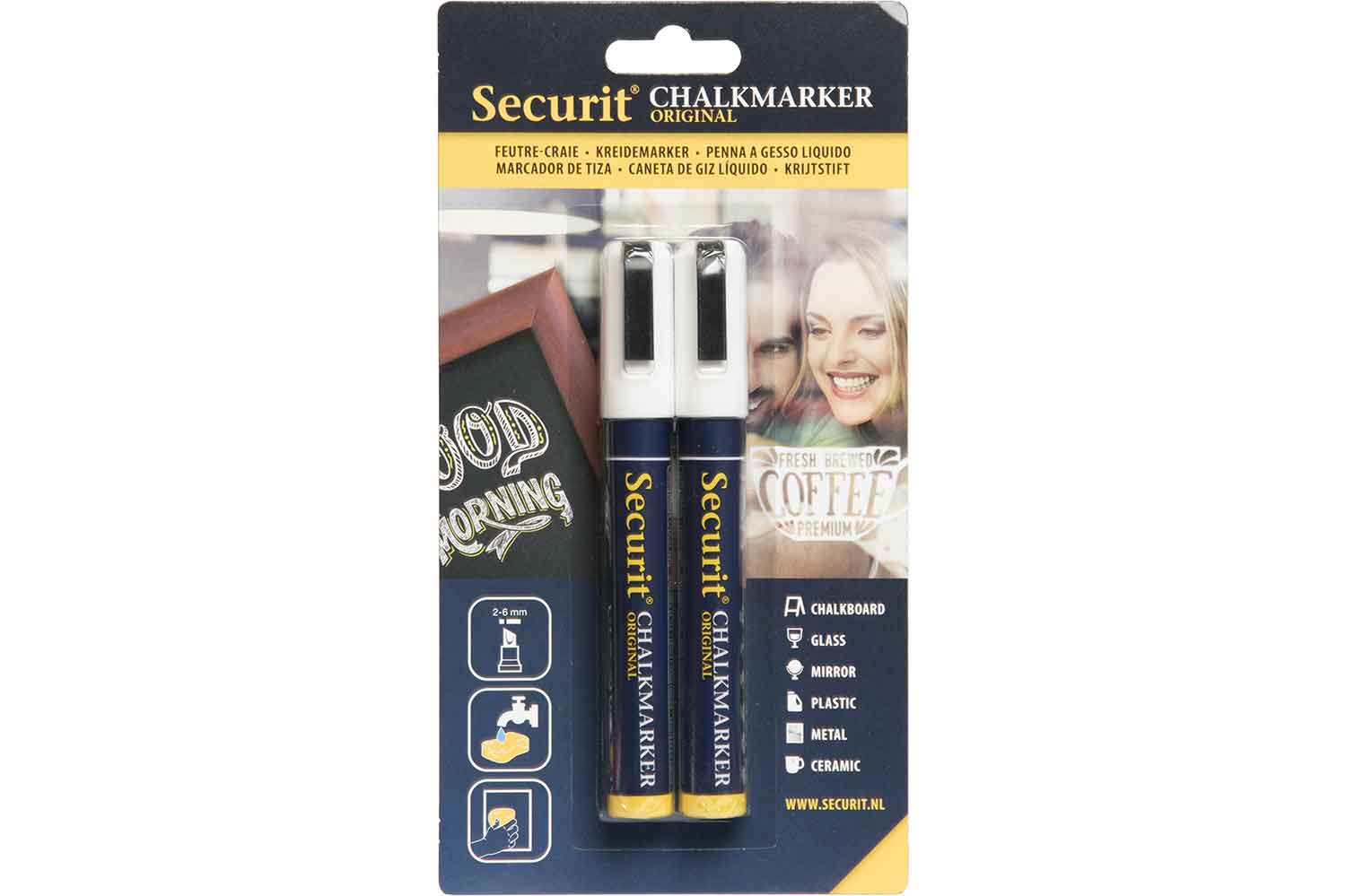 Krijtstift set van 2 wit 2-6 mm