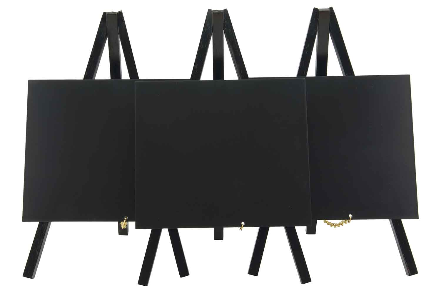 3er-Set Mini-Tafelkreidetafeln schwarz, schwarz lackiert 24,4 x 15 x 13 cm