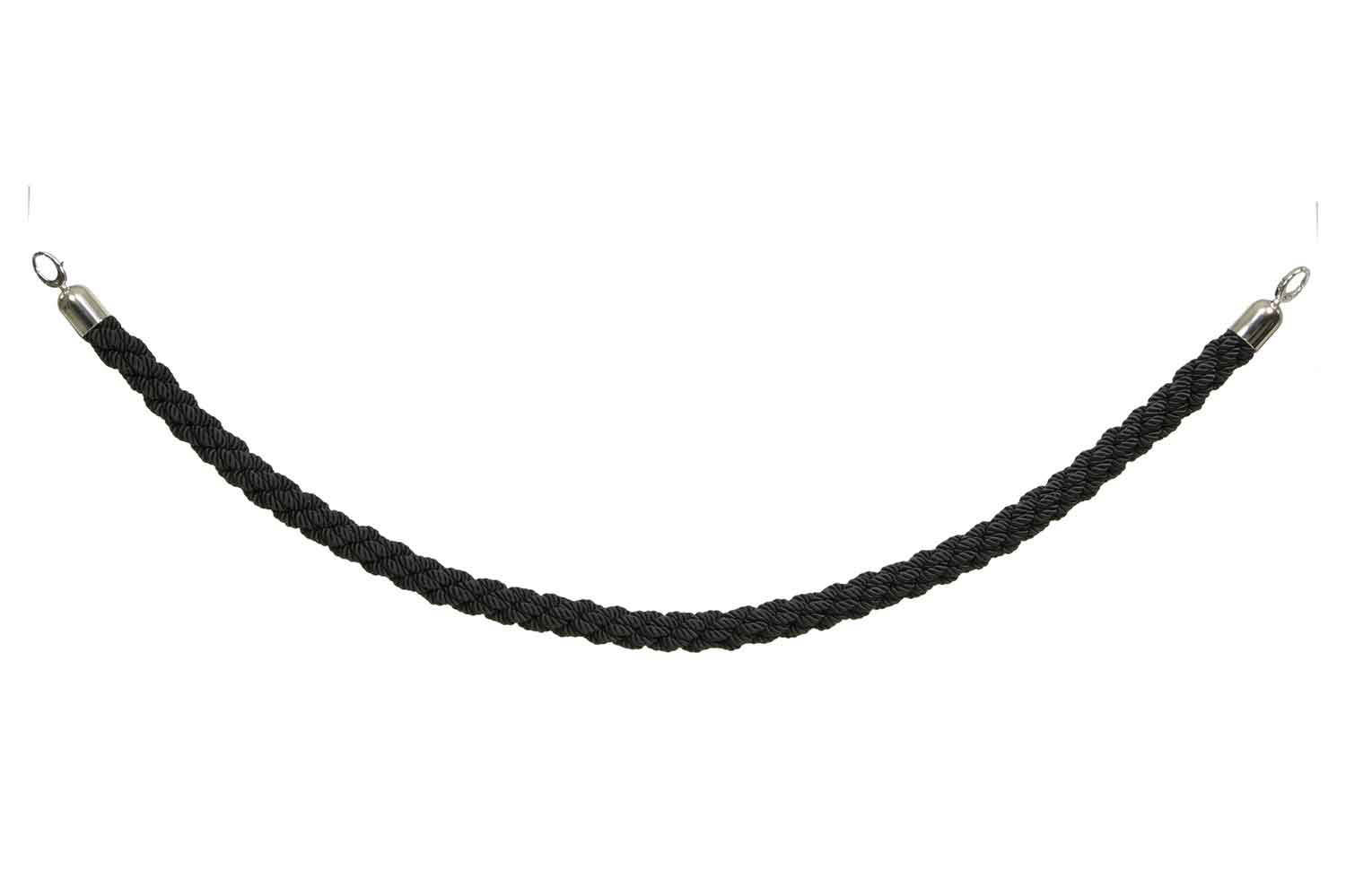 Classic touwbarrière zwart 59,5 x 4 x 4 cm, 150 cm