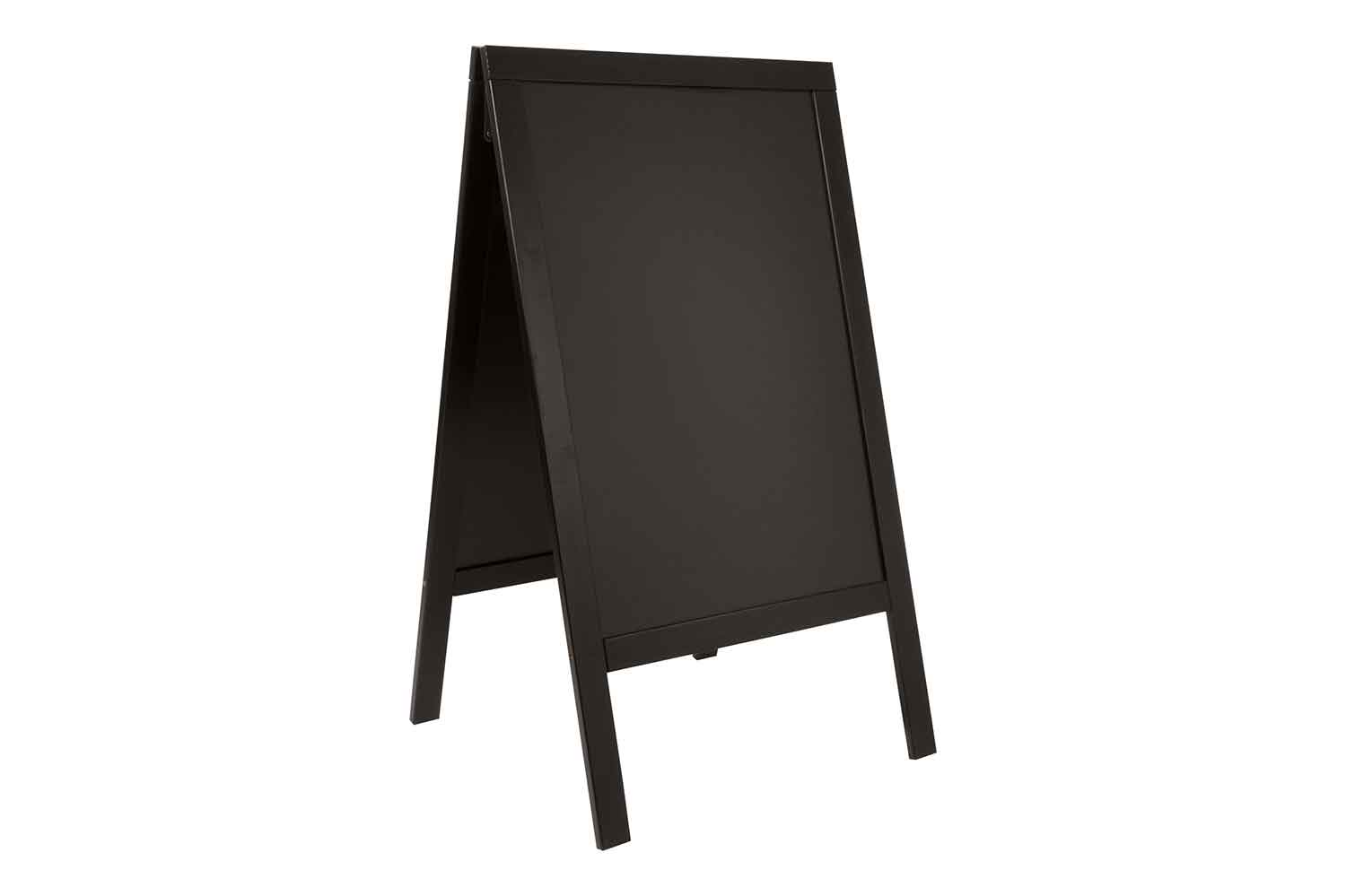 Woody stoepkrijtbord zwart 69 x 56,5 x 125 cm frame pinewood gelakt zwart