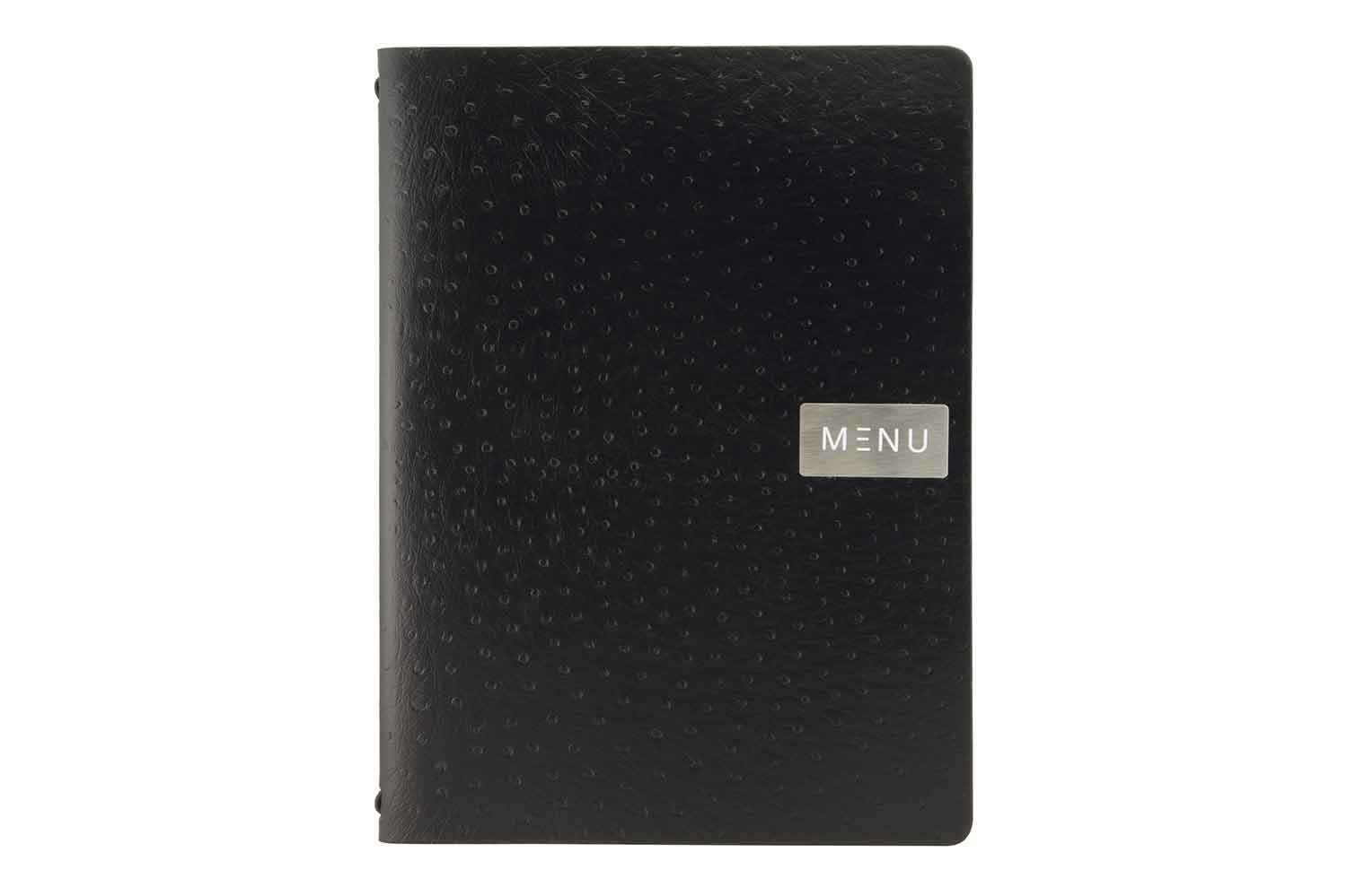 Menuhouder zwart leer 33 x 24,6 x 0,5 cm A4