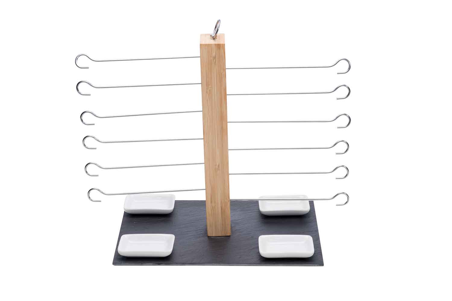 Set of 16 presentation sticks wood black 30 x 20 x 30 cm