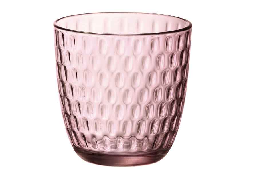 Slot glas roze 290 ml set van 6