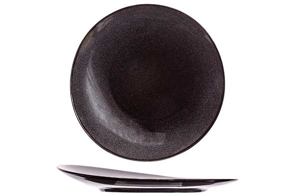 Zwart granieten dessertbord, Ø 21 cm