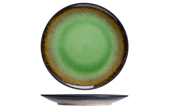 Fervido Green plat bord 26,5 cm groen steengoed