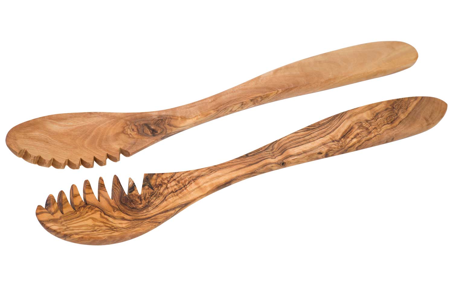 Pastaserveersbestek olijfhout, naturel, 30 cm, set van 2