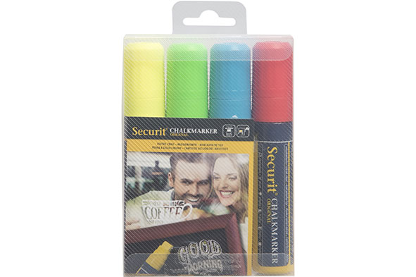 Krijtstift set van 4 liquid multikleur 7-15 mm
