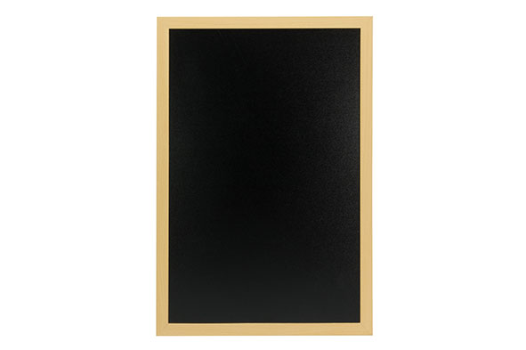 Woody muurkrijtbord zwart, teak 80 x 60 x 1 cm