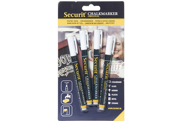 Krijtstift set van 4 wit 1-2 mm