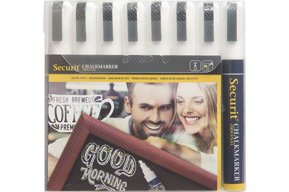 Krijtstift set van 8 liquid wit 2-6 mm