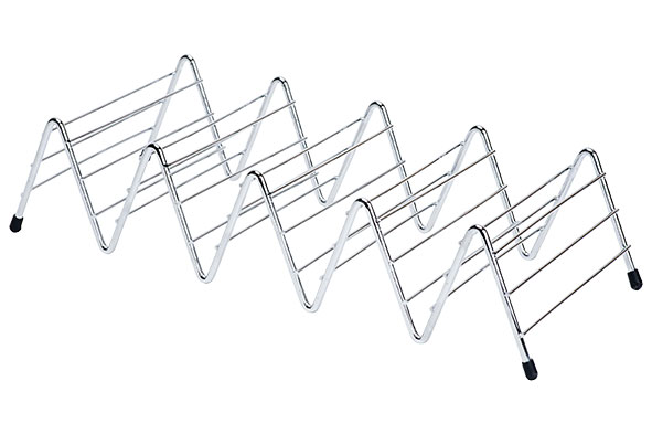 Tacorek voor 4 stuks 35,5 x 14,5 x 8,5 cm chroom