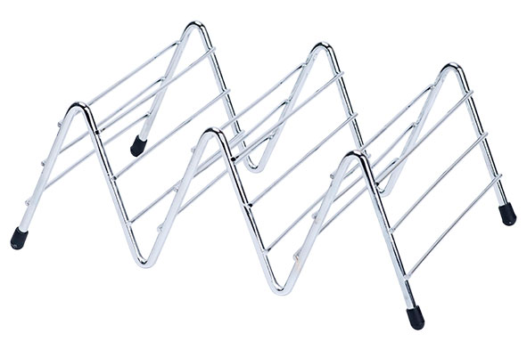 Taco rack for 2 pieces 22 x 14.5 x 8.2 cm chrome