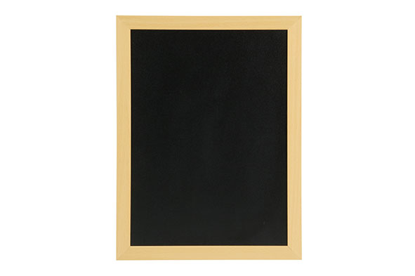 Woody muurkrijtbord zwart teakhouten lijst 40 x 30 cm