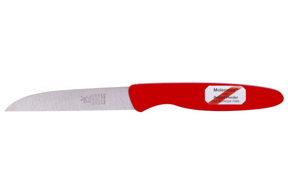 Molenmes schilmes rood roestvrij staal kunststof handvat 18 cm