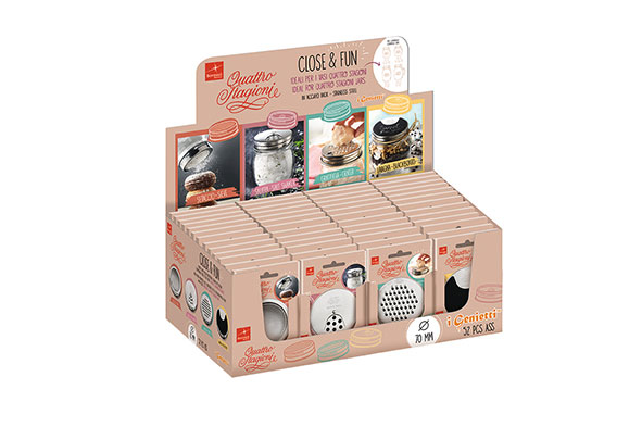 Quattro Stagioni Genietti Display 52er-Set Aluminium silber 39,4 x 24,3 x 15,8 cm