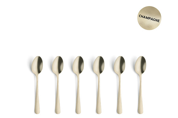 Vintage theelepels set van 6, champagne