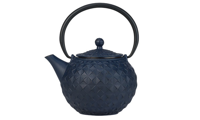 Sakai Teekanne 1 l, Gusseisen, blau, mit Filter