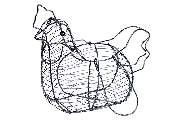 Eiermand kip zwart 33 x 16,5 x 26,5 cm