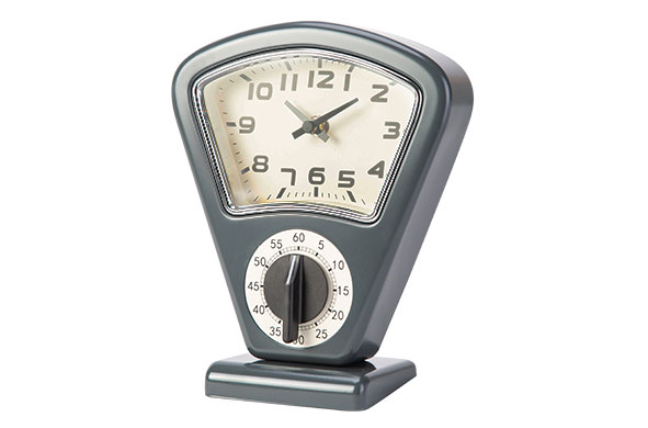 Uhr Metall grau 17,5 x 10 x 21 cm