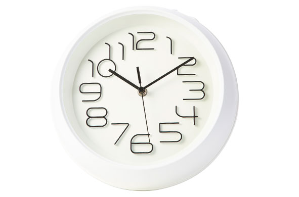 Wandklok wit rond 26 x 5,3 cm