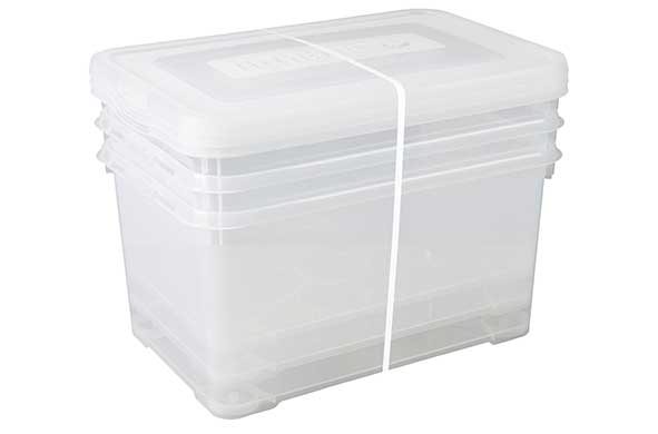 Handy opbergbox transparant 3 x 50 l 60 x 40 x 39,5 cm